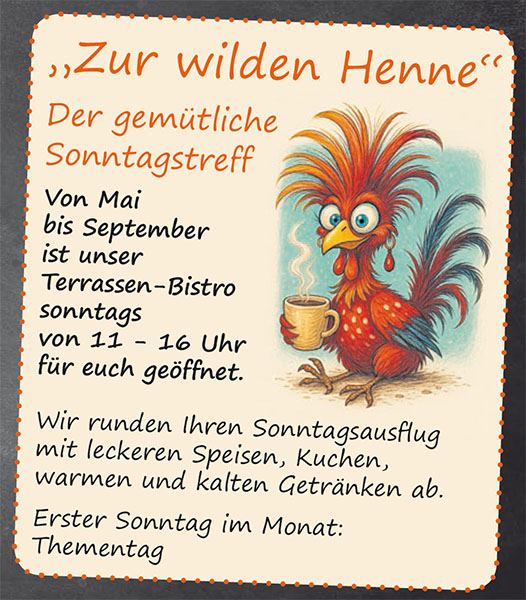 Terrassen-Bistro von Mai bis September geöffnet