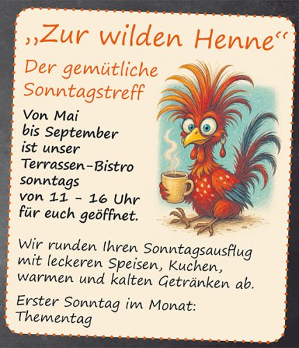 Terrassen-Bistro von Mai bis September geöffnet